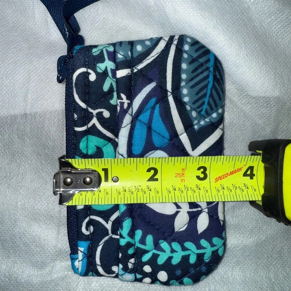 Vera Bradley Teal and Navy Patterned Crossbody Bag w/coin pouch. - Picture 14 of 14